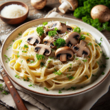 Fettuccine Alfredo Jamur: Kelembutan Pasta dengan Krim dan Jamur Gurih